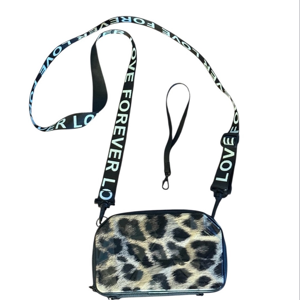 💎 Host Pick 💎Leopard Print Crossbody Bag with 'Love Forever' Strap